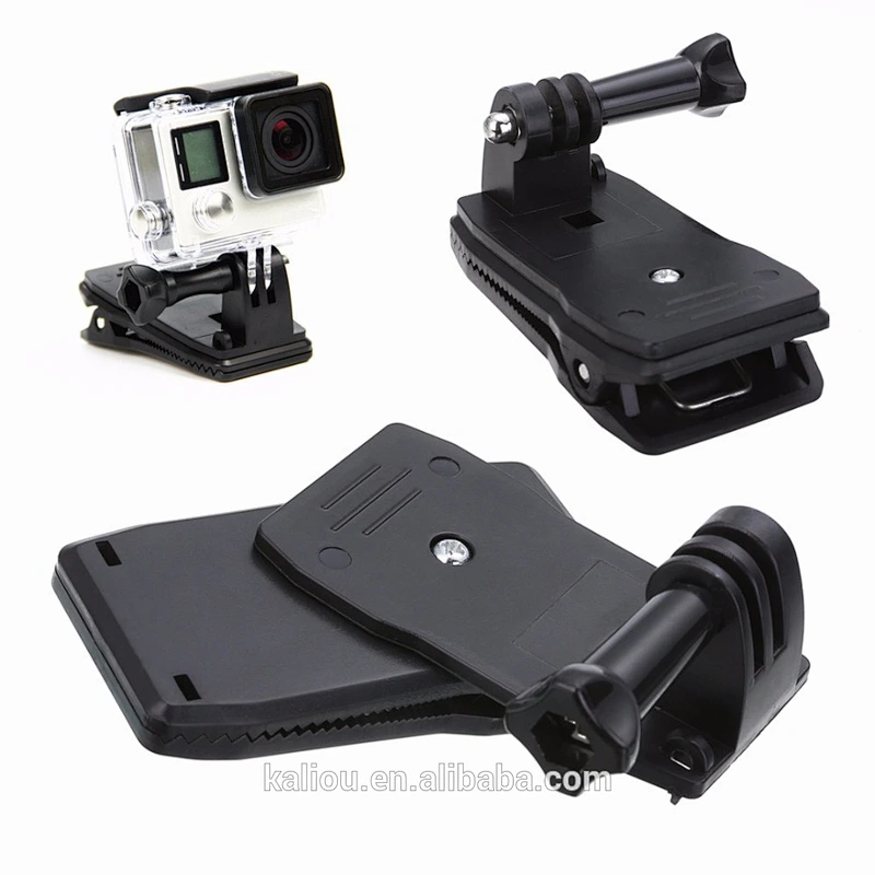 Factory 360 Degree Rotatory Fast Clamp Mount Backpack Clip for Go Pro