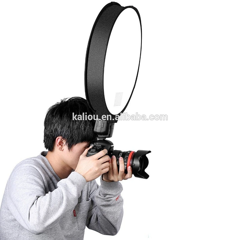 Kaliou Best Selling Universal Photography 40/30cm Universal Round Style Flash Folding Soft Box Diffuser for Cameras