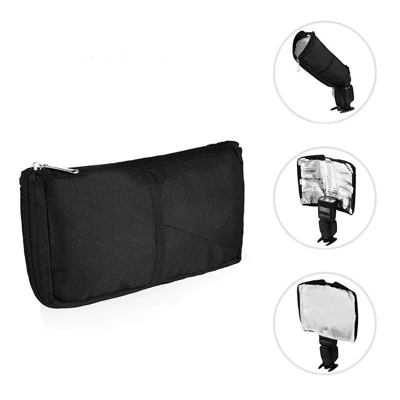 Four-in-one External flash reflector, soft box cover, beam light flash protection bag Storage bag