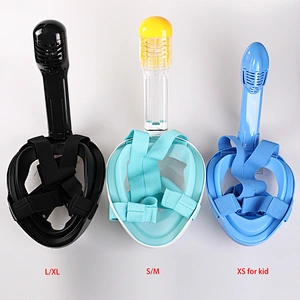 Black Full Face Diving Mask Anti-fog Snorkeling Mask Underwater Spearfishing Mask Children/Adult Glasses Training Dive Equipment
