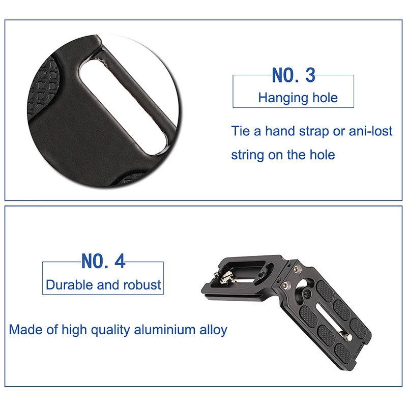 Kaliou Photo Studio Accessories Hand Grip Support L Plate L Bracket Holder Tripod Quick Release Plate for CamFi Camera