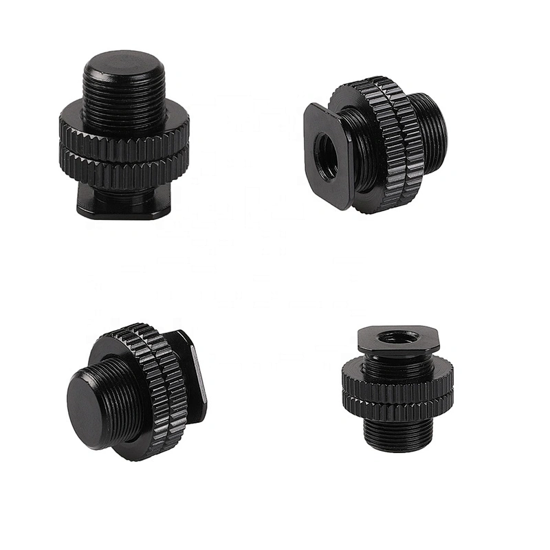 Metal shockproof clip Hot shoe Adapter 5/8 inch 1/4 inch Screw for Microphone Mic Mount Bracket