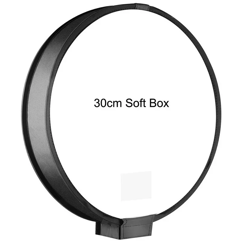 Kaliou 30cm Universal Round Portable Speedlight Softbox Flash Diffuser On-top Soft Box for Canons/Nikons/Sonys Camera DSLR