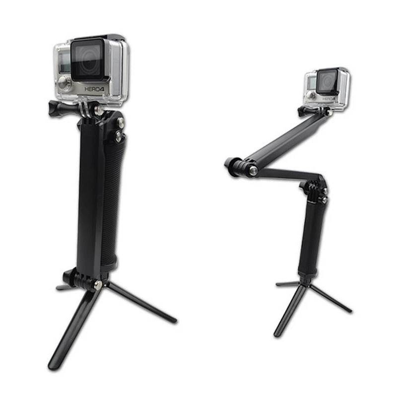 Kaliou 3-way Grip Arm Tripod Monopod 3 way wired selfie stick Mount For GoproHero 4 3 3+   Camera Accessories