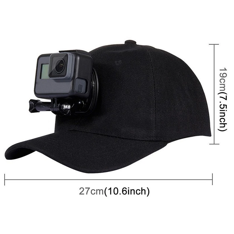 Kaliou Sports Camera Hat For Go pro Accessories Adjustable Cap With Screws And J Stent Base For Go Pro 7 6 5 4 3 2 1