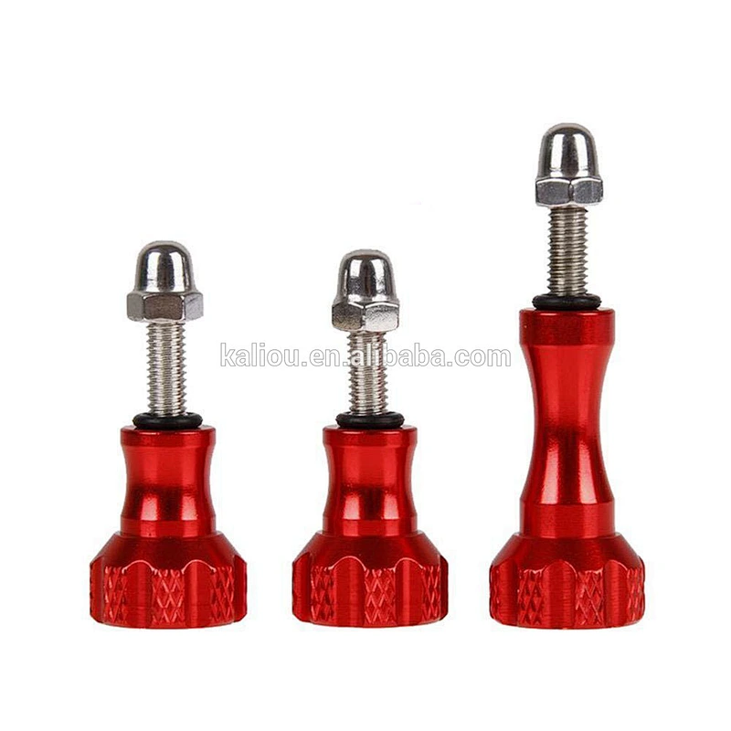 Kaliou Camera 3PCS CNC Aluminum Alloy Long/Short Thumb Knob Bolt Nut Screw Kit Helmet Bike Mount