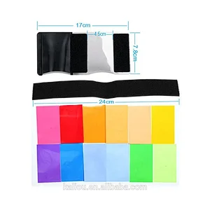 Hot selling wholesale Color Gel Filter 12 Sets of different Colors for Studio Lighting Flash Cameras