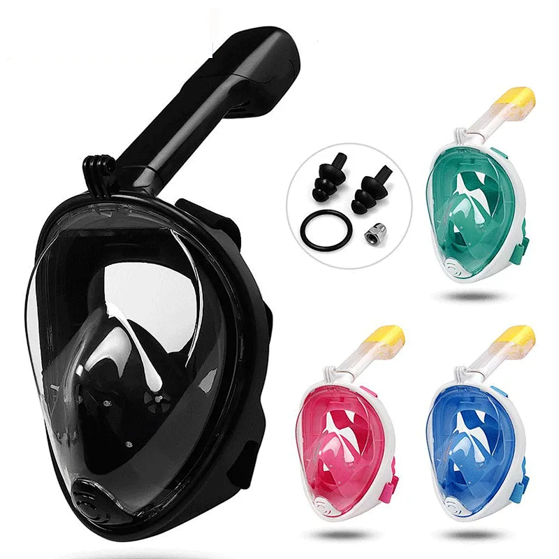 Kaliou Scuba Diving Mask Full Face Snorkeling Mask Underwater Anti Fog Snorkeling For Swimming Spearfishing Black/Blue/Red/Pink