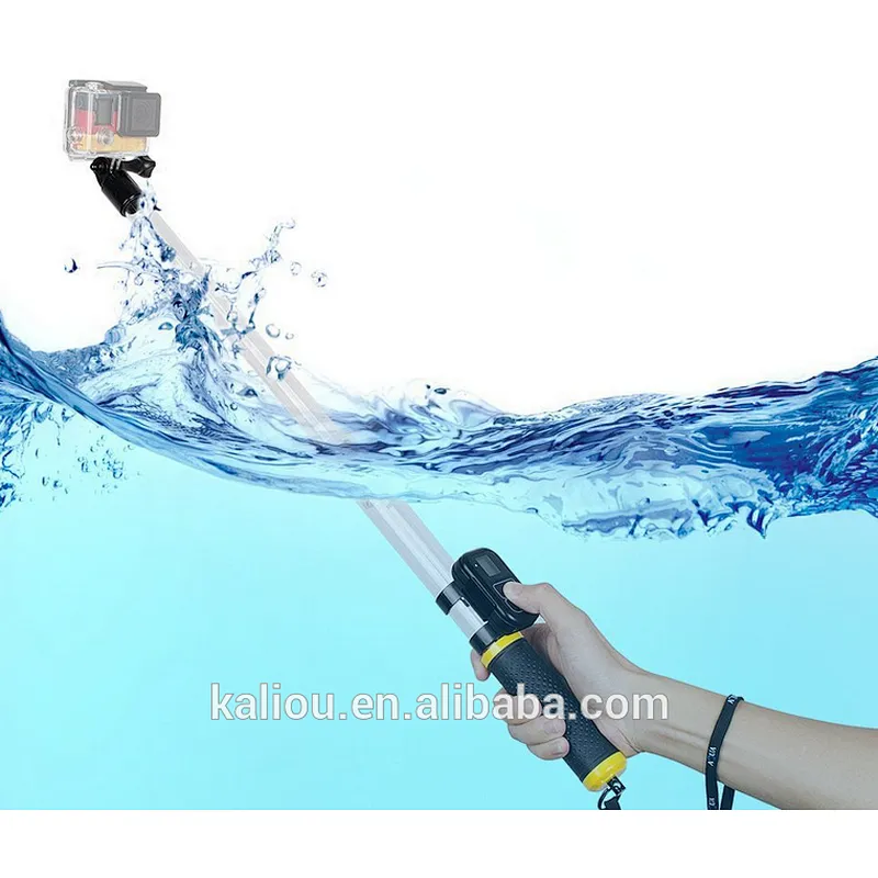Factory direct sale Transparent Floaty Extension Pole Handheld Monopod With Wifi Remote Clip For Go pro heros
