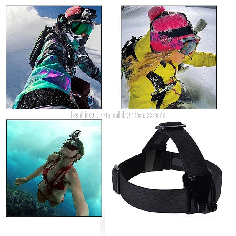 Kaliou Black Elastic Head Strap Mount For Gopro4 3 2 3 Sport Camera