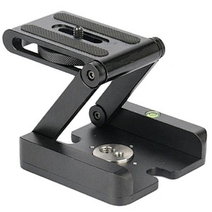 Kaliou Z Tripod Head Aluminum Alloy Folding Z Tilt Head Quick Release Plate Stand Mount Spirit Level for iPhone SamsungsGopro 6