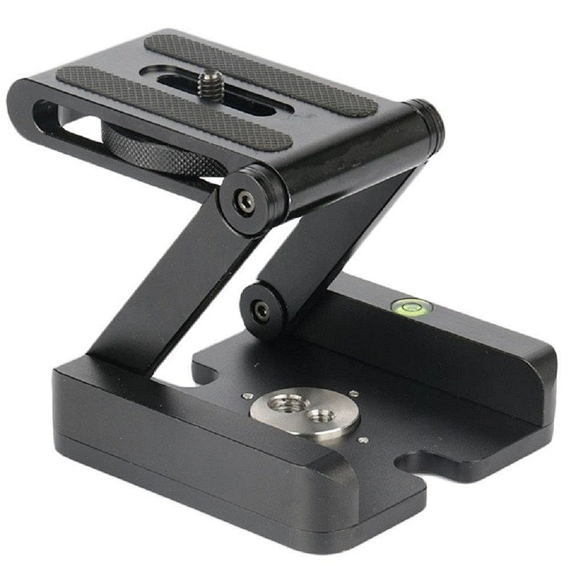 Kaliou Z Tripod Head Aluminum Alloy Folding Z Tilt Head Quick Release Plate Stand Mount Spirit Level for iPhone SamsungsGopro 6