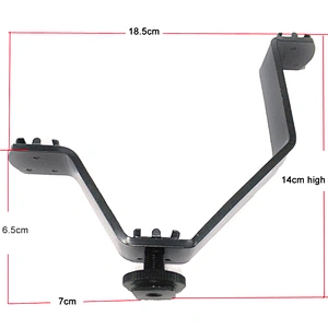 Kaliou Factory Price V Shape Aluminium Flash Bracket With Hot Shoe Mount for Speedlite Umbrella Holder Photo Studio Accessories