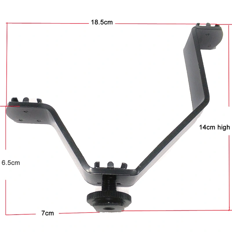 Kaliou Factory Price V Shape Aluminium Flash Bracket With Hot Shoe Mount for Speedlite Umbrella Holder Photo Studio Accessories