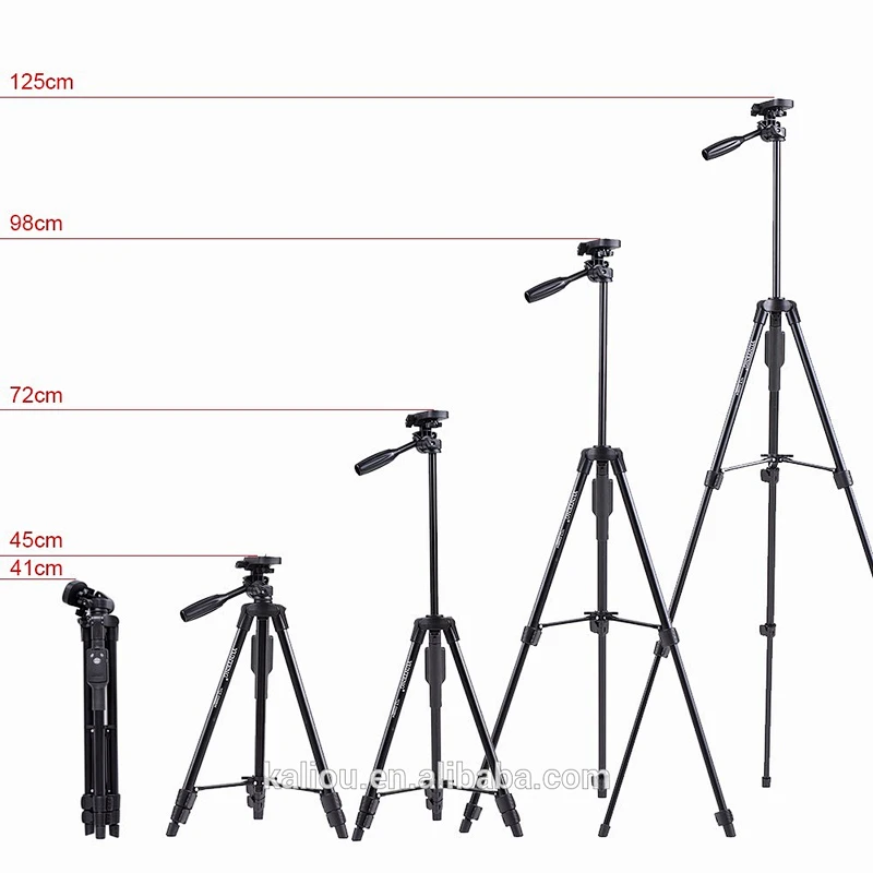 Wholesale Flexible Yunteng 5208 Camera Selfile Tripod with 3-Way Head Bluetooth Remote