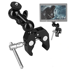 kaliou Multi-function 1/4'' Screw Head Ball Mount Magic Arm Super Clamp for Monitor Flash Bracket