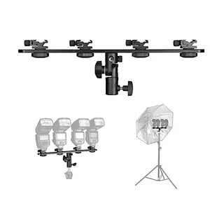 Kaliou 4 Hot Cold Shoe Mount Flash Bracket Umbrella Holder to Light Stand Tripod for dslr camera flash