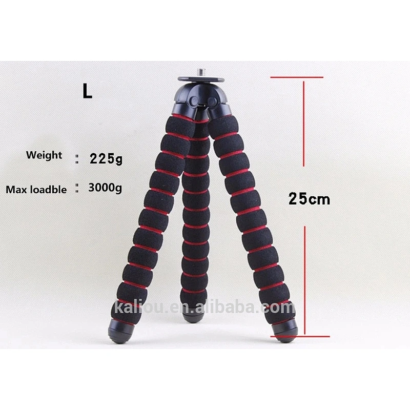 Hot Wholesale Portable S/M/L Size Sponge Octopus Flexible Tripod for Phone and Cameras