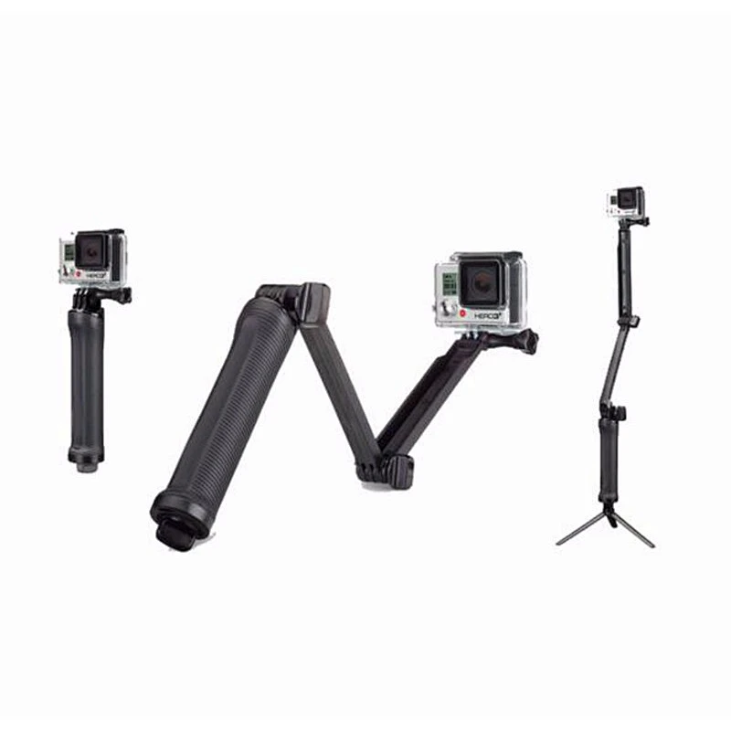 Kaliou 3-way Grip Arm Tripod Monopod 3 way wired selfie stick Mount For GoproHero 4 3 3+   Camera Accessories