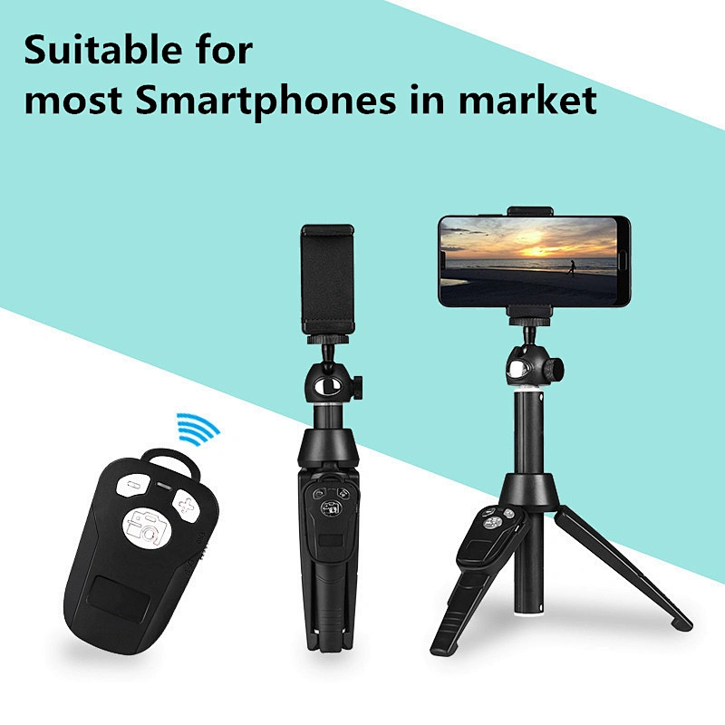 2018 New Mini Multi-function Bluetooth Remote Camera Phone Selfie Stick Tripod for 360 degree Live Recording