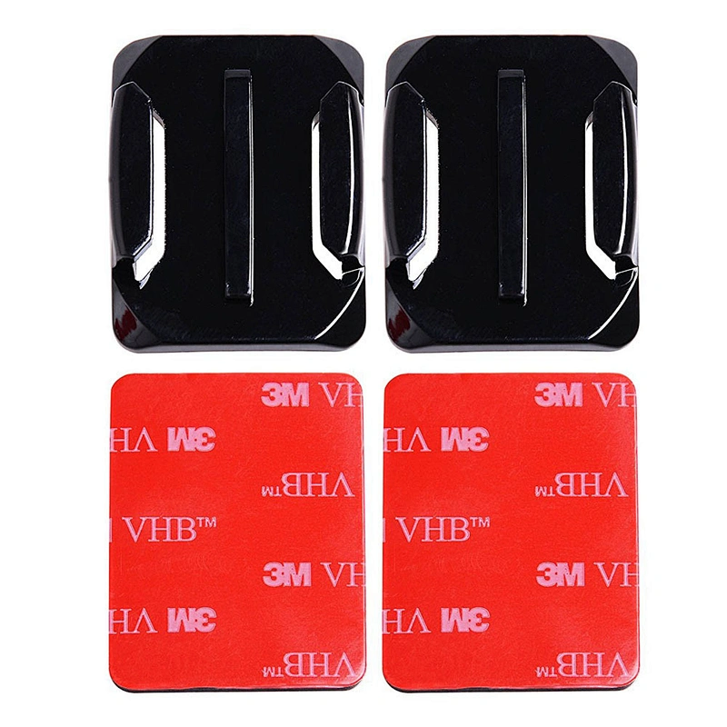 Kaliou Go pro Accessories Helmet Mount 2pcs Flat Mounts 2pcs Curved Mounts Adhesive Pad for Gopros 7 6 5 4 3 2 1 Helmet