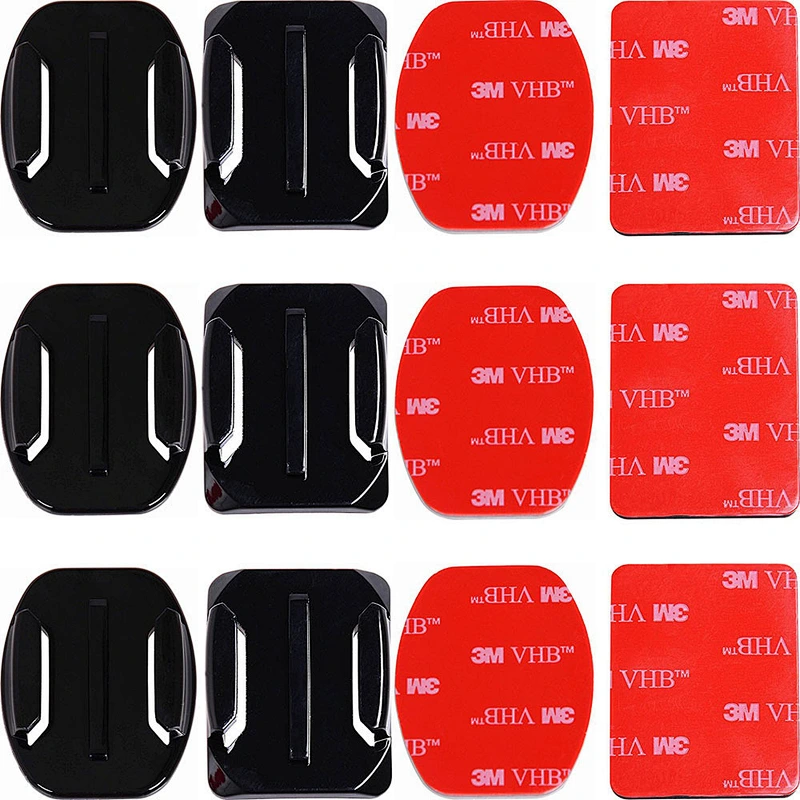 2 pcs Action Camera Accessories Helmet Sticker Mount Flat 3m Adhesive Sticker with 3M Sticky Pads for GoPros