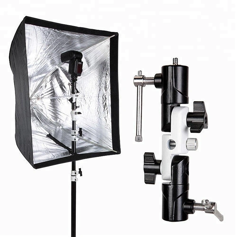 Adjustable 3-section U-shape Type Swivel Flash Bracket for Mount Umbrella Holder/Ball head/Trigger/Light Stand Adapter