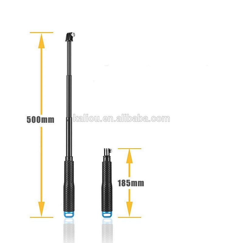 Kaliou Flexible Metal rod with non-slip rubber handle 19 inch phone selfie stick For Xiao YI Camera