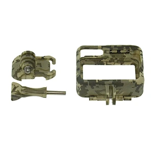 Kaliou Green Brown Grey Standard Border Frame Protective Camouflage frame for GoPro5 with Stand Screw Buckle Base