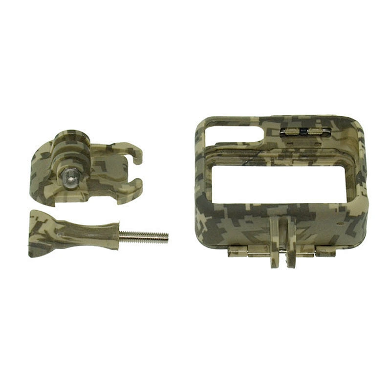 Kaliou Green Brown Grey Standard Border Frame Protective Camouflage frame for GoPro5 with Stand Screw Buckle Base