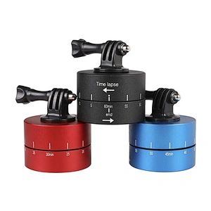 Kaliou Time Lapse Shooting 60min Timer 360 Degree Rotating Tripod Delay Stabilizer Tilt Head for Gopros Black Red Blue