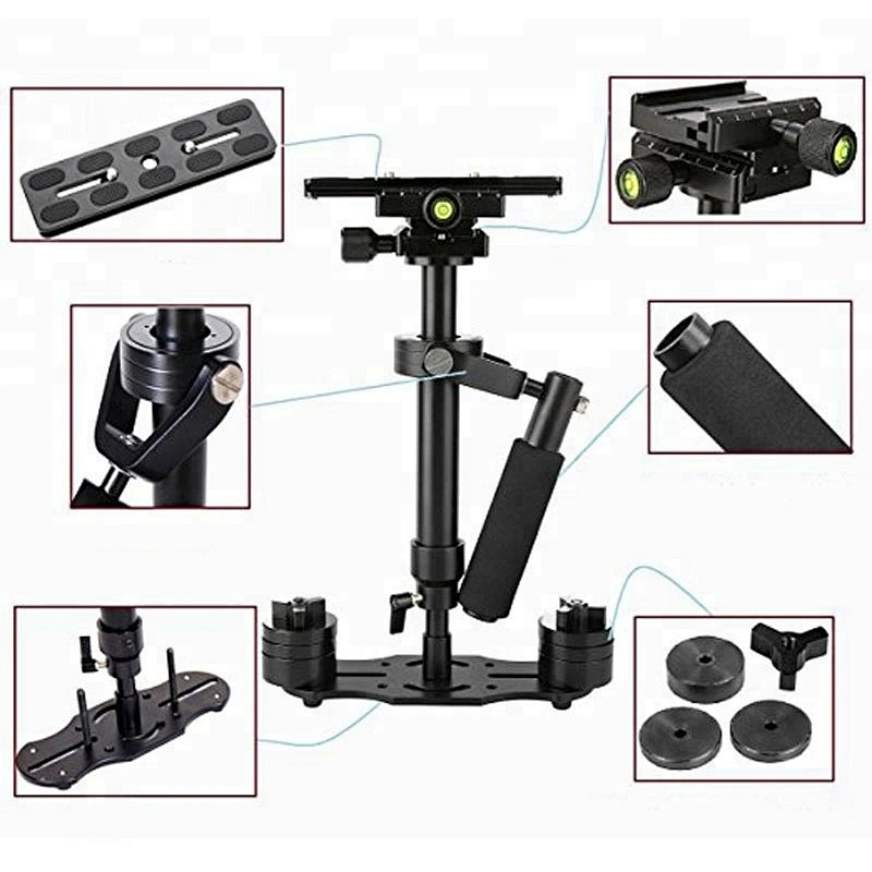 Chinese supplier Professional Black Adjustable Camera Stand Steadicam Handheld Gyro DSLR Gimbal S40 Stabilizer Video Handle