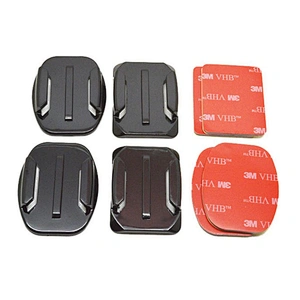 Kaliou Go pro Accessories Helmet Mount 2pcs Flat Mounts 2pcs Curved Mounts Adhesive Pad for Gopros 7 6 5 4 3 2 1 Helmet
