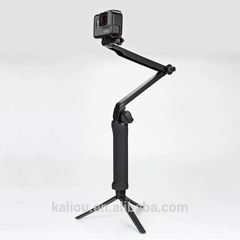 Foldable Multi-function 3 Way Arm Monopod Selfie Stick for Go pro Heros 5