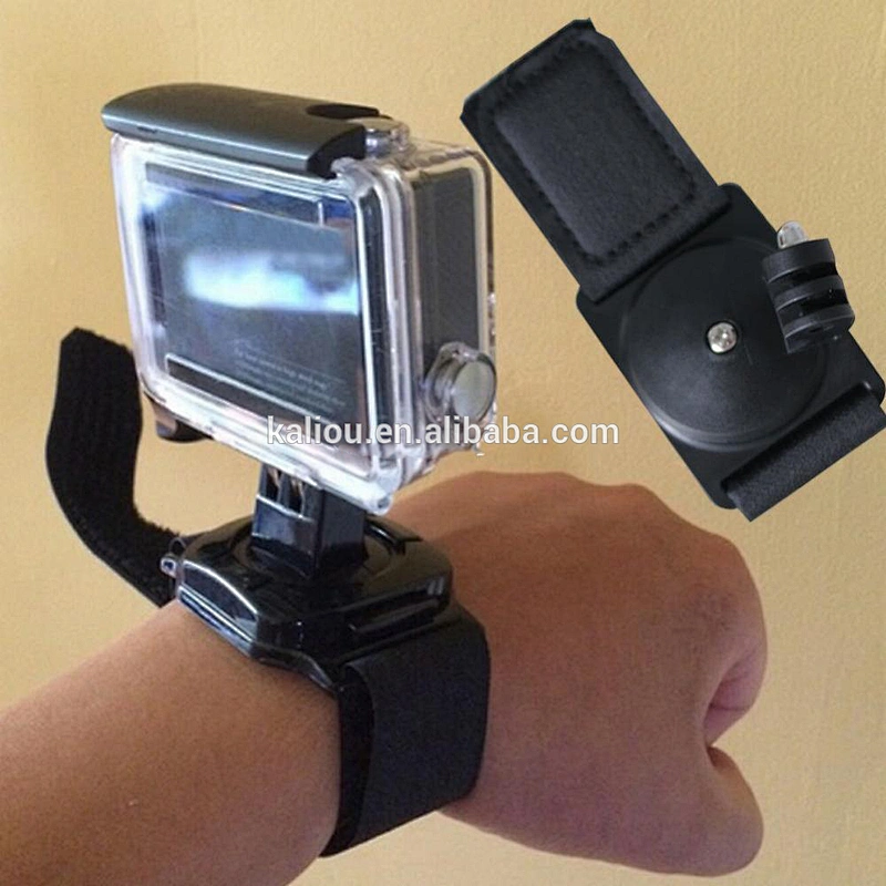 Kaliou 360 Degree Rotation Palm Mount Glove Style Adjustable Wrist Band Mount Strap for Go pro5 4 3+ 3