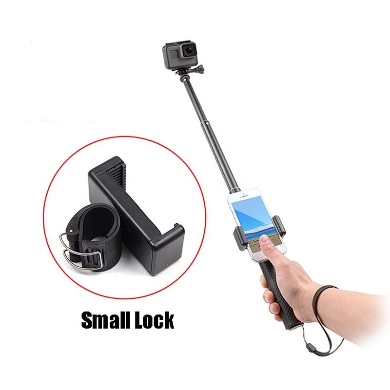 Kaliou Self Selfie cellphone lock Clip Stick Handheld Monopod Adjustable Buckle Phone Holder Adapter for Go Pro HEROs