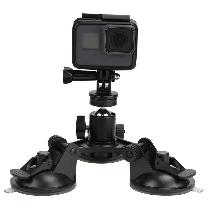 Kaliou Factory Plastic Triangle Suction Cup With 360 Degree Rotation Ball Head For Gopros 7 6 5  4 3 2 1 Action Camera
