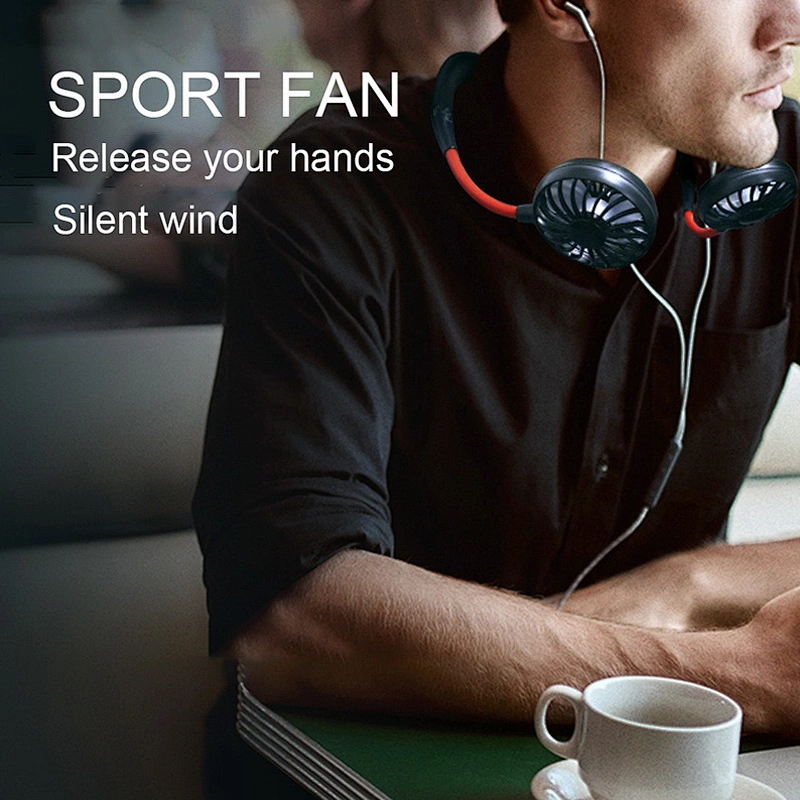 Hands Free Neckband Sports Fan Portable Rechargeable Usb Electric Battery Lazy Hanging Mini Band Neck Fan