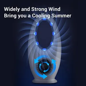 LWBSF-06 Evaporative Air Cooler 2 in-1 Air Cooling Fan Portable Bladeless Fan with 3 Speeds 4 Modes, Low Noise Cooler with Timer