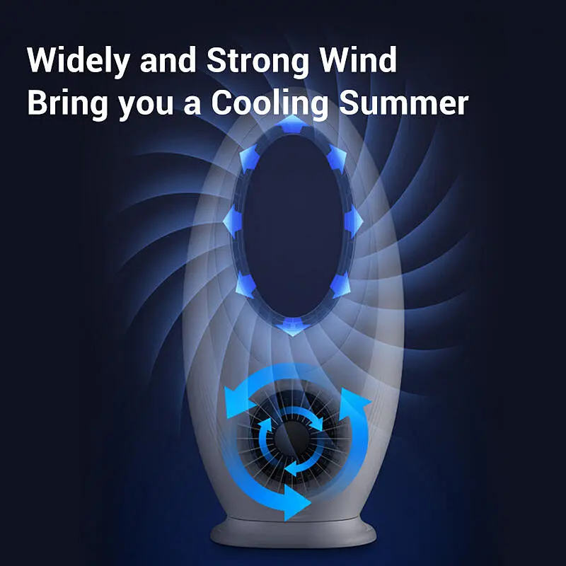 LWBSF-06 Evaporative Air Cooler 2 in-1 Air Cooling Fan Portable Bladeless Fan with 3 Speeds 4 Modes, Low Noise Cooler with Timer