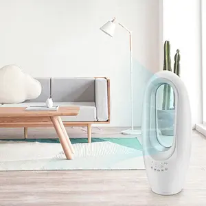 LWBSF-05 Portable Bladeless Electric Remote Control Floor Fan Handheld Mini Cooler No Leaf Handy Fan