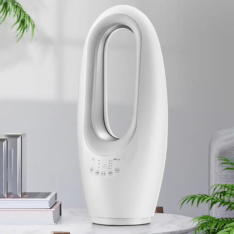 LWBSF-05 Portable Bladeless Electric Remote Control Floor Fan Handheld Mini Cooler No Leaf Handy Fan