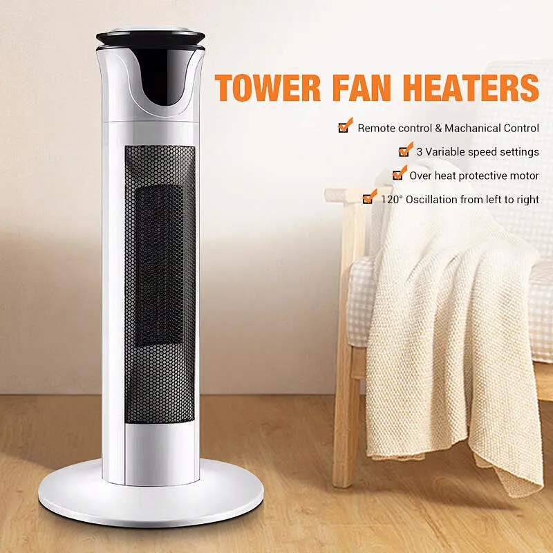 LWTFH-03 high quality low nosie portablle standing tower fan heater