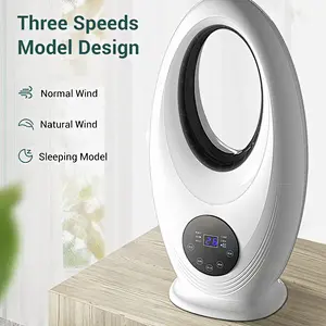 LWBSF-06 Evaporative Air Cooler 2 in-1 Air Cooling Fan Portable Bladeless Fan with 3 Speeds 4 Modes, Low Noise Cooler with Timer