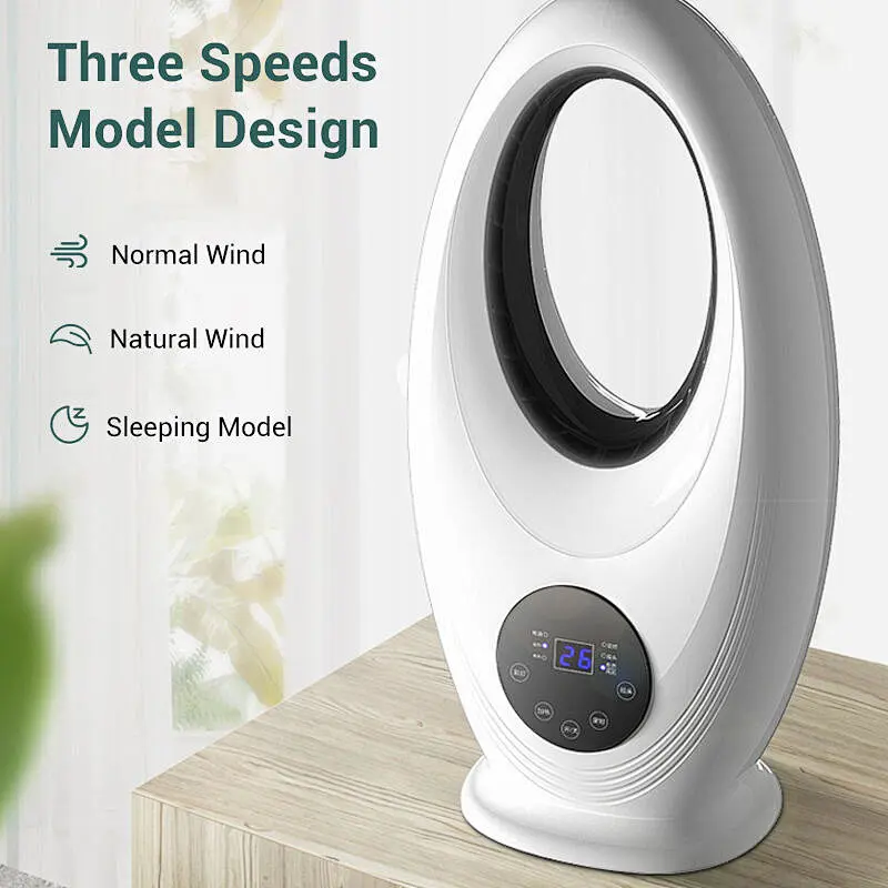 LWBSF-06 Evaporative Air Cooler 2 in-1 Air Cooling Fan Portable Bladeless Fan with 3 Speeds 4 Modes, Low Noise Cooler with Timer