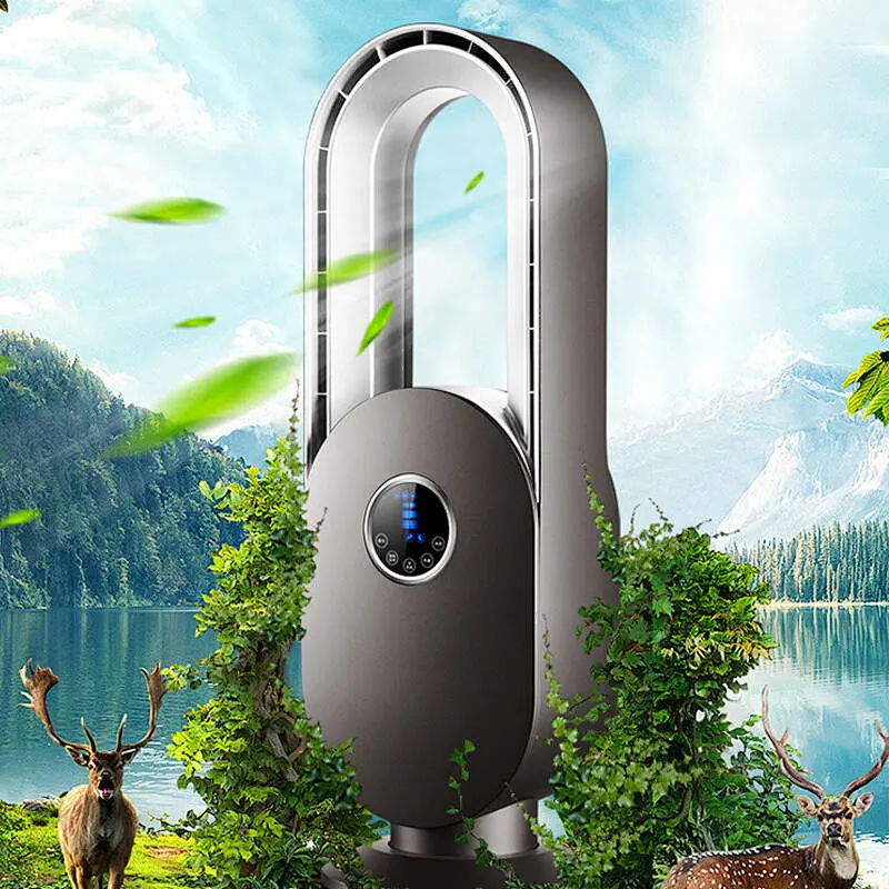 LWBSF-03 220V 40W Portable Bladeless Fan electric Cooling Fan Colorful Light With Remote Control for Home bedroom office