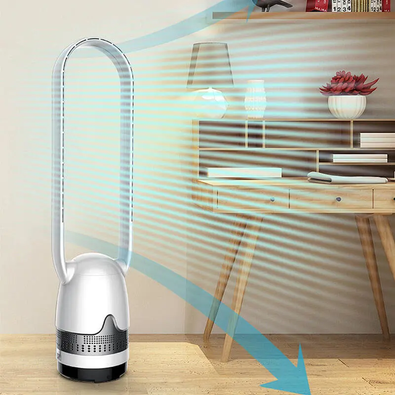 LWBSF-11  Factory price llow noise Portable bladeless fan standing floor air cooler bladeless fan