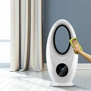 LWBSF-06 Evaporative Air Cooler 2 in-1 Air Cooling Fan Portable Bladeless Fan with 3 Speeds 4 Modes, Low Noise Cooler with Timer