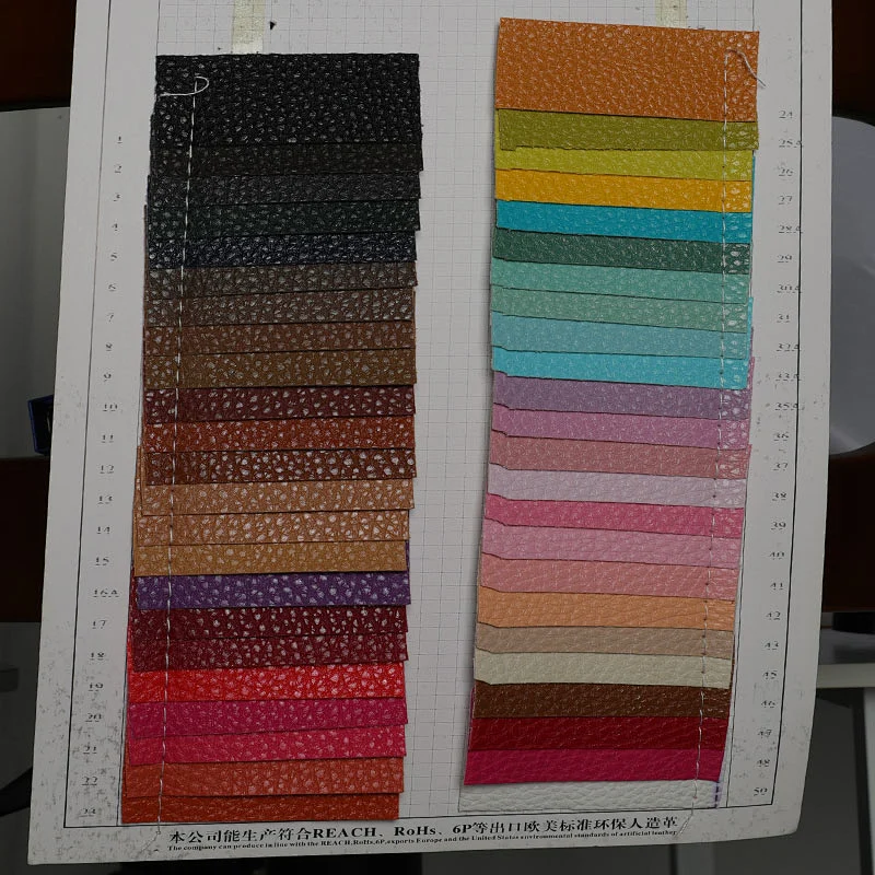 PVC synthetic leather with lychee embossed popular use for furniture