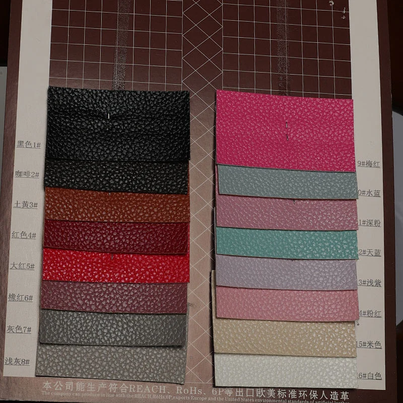 Manufacturer PVC Synthetic Artificial Leather with lychee embossed popular use for handbags